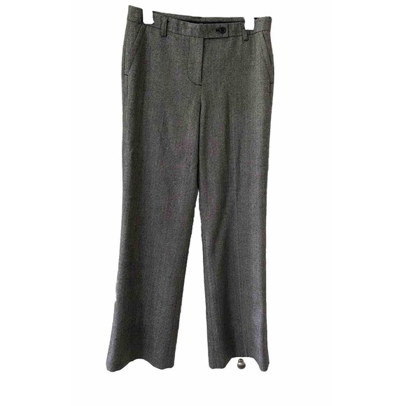 Vintage J. Crew Favorite Fit Wool Herringbone Gray Dress Pants Size 6 -Lined - Picture 3 of 14
